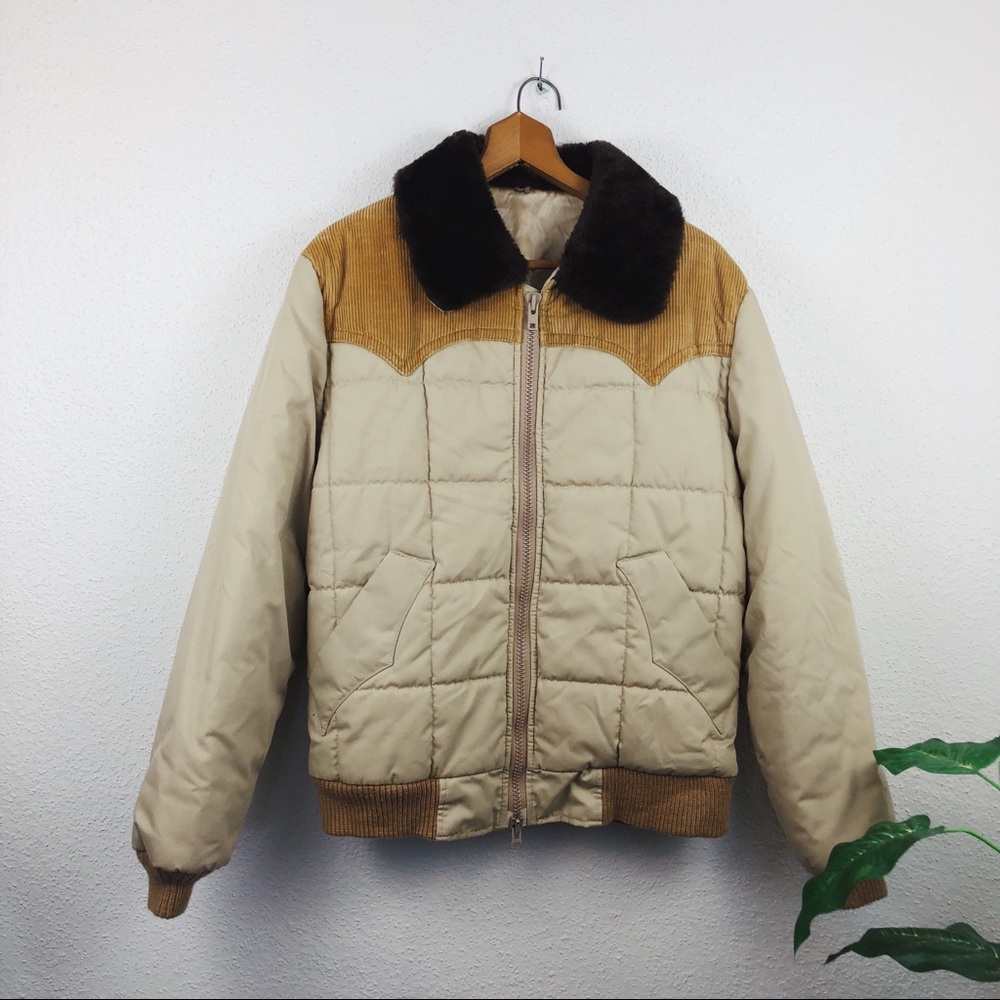 Vintage Stetson Puffer Coat with Corduroy Detail